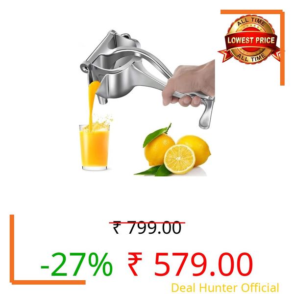 Aluminum Hand Press Juicer Manual Citrus & Fruit Juicer for Kitchen Use Sturdy Metal Juicer for Home, Kitchen & Bar Easy-to Use Manual Orange Juicer, Mosambi Juice Maker for Pomegranate & Sweet Lime