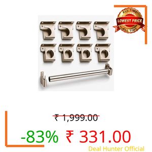 Elite Stainless Steel Solid 25mm 1 Inch Curtain Rod Bracket for Door & Window | Universal Wall to Wall Curtain Rod Holder, Support, Mounting Bracket with Complete Fittings | Pack of 4 Pair, 8 PCS