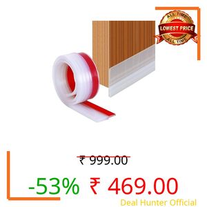 QONETIC Pack of 3 Silicon Door Bottom Sealing Strip 39 inch | Self Adhesive Door Gap Filler Rubber, Protector from Cockroach, Insect, Bugs, Air & Dust