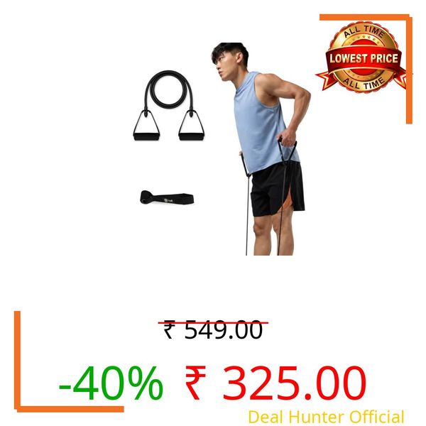 CULT Resistance Tube with Foam Handles, Door Anchor for Exercise & Stretching | Suitable in Home & Gym Workout for Men & Women | Heavy-Duty Toning Band (Black, Extra Heavy Resistance 15-18 Kg)