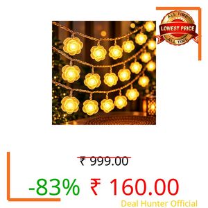 Gesto 10 Feet LED String Lights – 14 LED Silicon Rose Warm White Fairy Lights for Decoration | 360° Decorative Diwali Lights for Home Decor, Mandir, Pooja Room, Christmas, Festival & Diwali Decoration