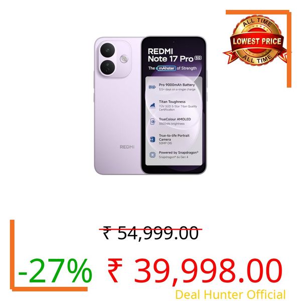 REDMI Note 17 Pro 5G (Purple Vibe, 8GB RAM, 256GB ROM) | 9000mAh Battery + 67W TurboCharge* | 6.83" 12-bit TrueColour AMOLED | No.1 Care Plan | Snapdragon 6s Gen 4 | 50MP OIS Camera | Victus 2 | IP69K