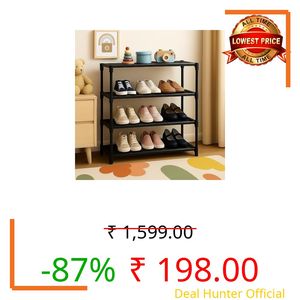 SNKR ESSENTIALS Shoe Rack 4 Tier Shoe Rack with Shelf, Folding ShoeRack for Bedroom, Living Room, Entryway, White, ShoeRack, Footwear Stand for Home ShoeRack Plastic