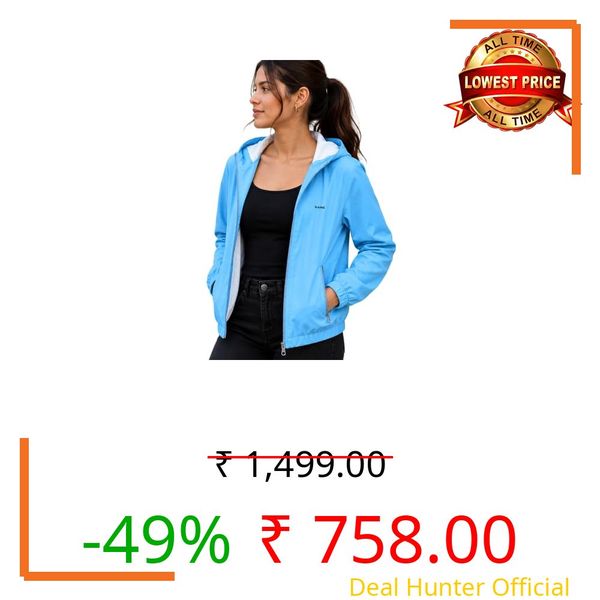 SANE ORIGINALS Women's Lightweight Water Resistant Windbreaker Jacket, Hooded Windcheater Coat for Running Travel