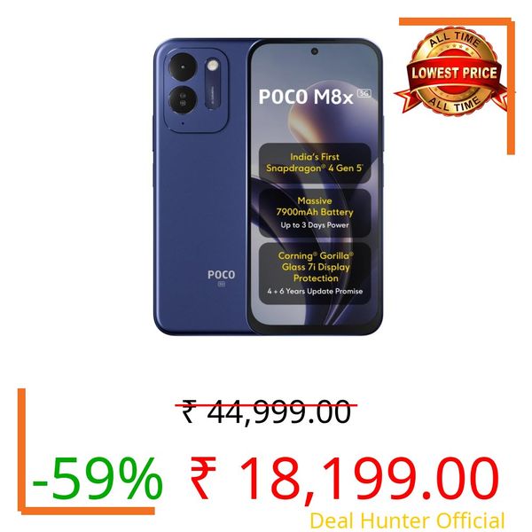 POCO M8x 5G (Blue, 128 GB) (4 GB RAM)