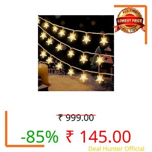 FLYNGO 14 LED Mini Star Serial String Lights, 3 Meter, Warm White, USB-A