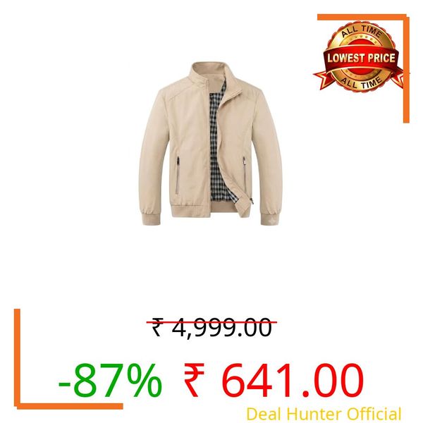 QNIM men jackets | bomber jacket for men | Lightweight Outwear Sportswear Polyester Standard Length Bomber Jacket (Q-204-Cream Jecket-M)