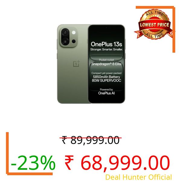 OnePlus 13s | Snapdragon® 8 Elite | Smarter with OnePlus AI | Lifetime Display Warranty | 16GB+512GB | Green Silk