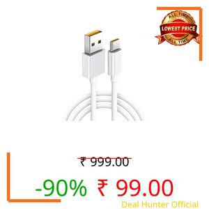 FIREO Power Bank Charging Charge & sync USB-C for Real me 13, 50W, 3.3ft White, USB-C Device, Travel-Friendly