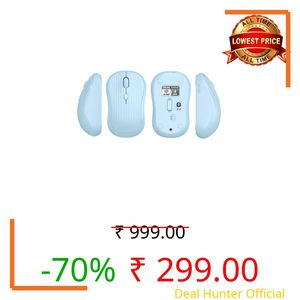 Acer Flow Silent Wireless Mouse | Bluetooth & 2.4GHz Dual Mode | 3-Level 1600 DPI | 500mAh Rechargeable Battery | Up to 1 Month Usage | Type-C Charging | 10m Range | Ambidextrous Design | Blue