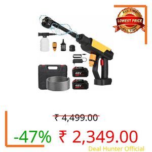 Zancia Turbowash Cordless Portable 48V Wireless Pressure Washer Gun -12000mAh High Pressure Water Gun for Car and Bike Precision Bonsai Pruning Shears, Convenient Flower Cutters Tool (Yellow1)