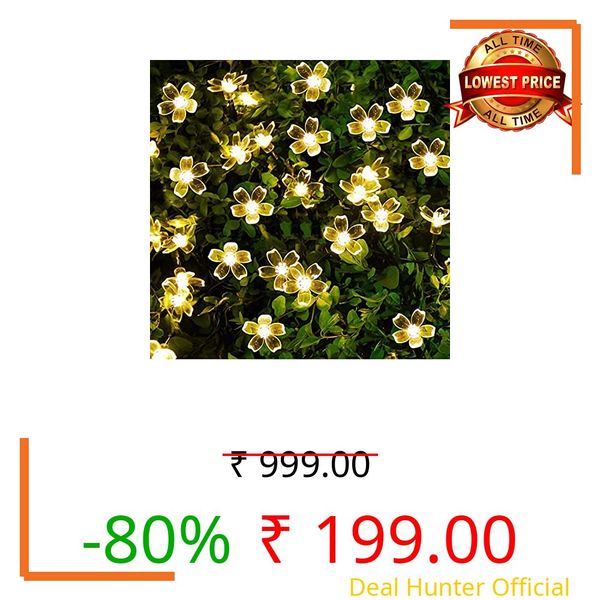 FLYNGO 36 Feet Cherry Blossom Flower 36 LED Fairy String Lights for Diwali Decoration, Home Decor, Window, Balcony, Pooja, Wedding, Christmas & Party, Warm White