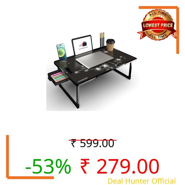 AUNO Alloy Steel Office Table for Home/Writing Desk for Office/Folding Table for School/Folding Study Table/Work from Home -Multipurpose Table->(Flower-COTTED)