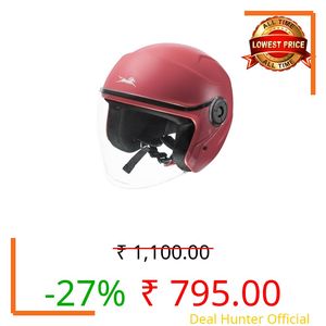 TVS ACE ISI Certified Open face Unisex Helmet with Full Coverage Visor Available in 8 Colors | Lightweight Comfort-Fit Microfiber Liner Equipped with Quick Release Chin Strap