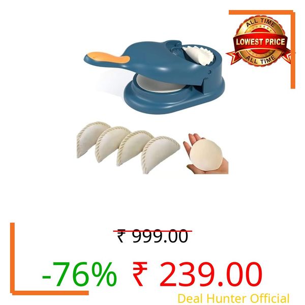 Momos Maker Tools - Momo Maker Machine & Mould Set, 4 in 1 Puri Kachori Gujiya Maker Machine, Dumpling Sheets, Gujiya & Karanji Moulds, Kozhukattai & Kolukattai Maker