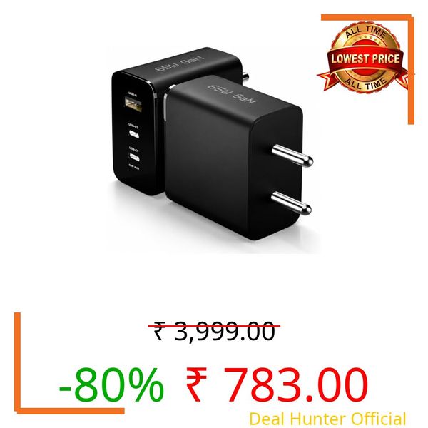 CMF Original 65W Type-C Rapidly Charging Multi-Port Adapter Compatible with Original Nothing Phone 4b/4a/4a Pro/3a/3a Pro/2/2a/2a Plus/CMF Phone 2 Pro/Laptop/Tab, 65 watt USB C Fast Charging Adaptor