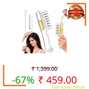 KADEN Hair Oil Applicator Comb, Refillable Scalp Massager & Liquid Dispenser with Storage Base, Even Oil Distribution Tool for All Hair Types & Growth Routines