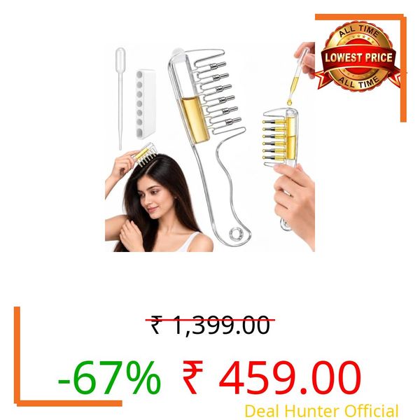 KADEN Hair Oil Applicator Comb, Refillable Scalp Massager & Liquid Dispenser with Storage Base, Even Oil Distribution Tool for All Hair Types & Growth Routines