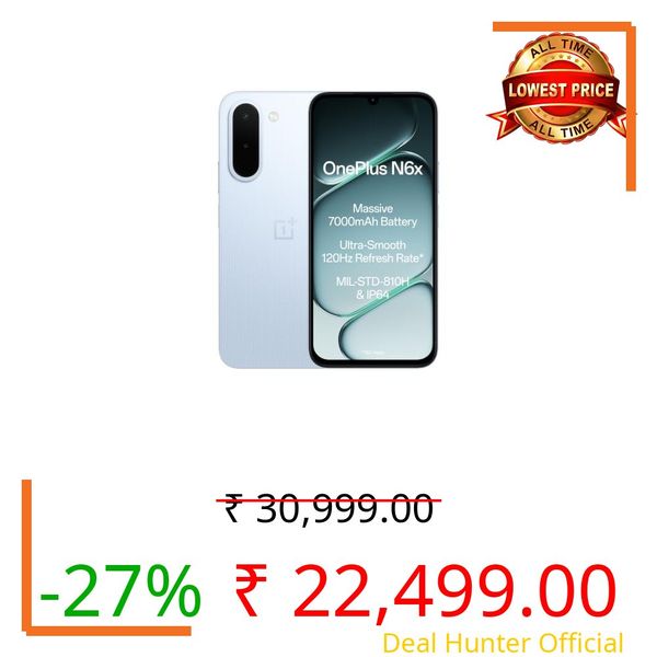 OnePlus N6x | 6GB+128GB | Ice Blue | 7000mAh Battery | Power for Days | Smooth 120Hz Display | Largest 5300mm2 Cooling System | Military-Grade Durability