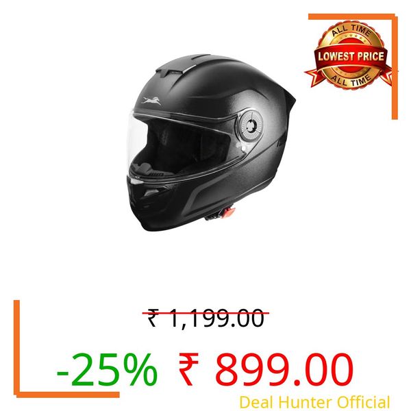 TVS ARC Full Face Matte Finish Helmet for Men & Women | Lightweight High-Impact ABS Shell | Scratch-Resistant Clear Visor | Quick-Release Chin Strap | Hypoallergenic Padding | ISI Certified