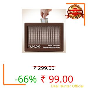 Wooden Piggy Bank Money Saving for Kids & Adults | 1,00,000 Savings Coin & Cash Bank | Wooden Money Saver with Number Counting Target | Durable Eco-Friendly Coin Box for Boys & Girls (Money Bank..)