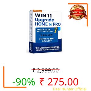 WIN 11 Upgrade Home to Pro, Lifetime Digital License, Genuine 32/64-Bit Activation Key, 1 PC (HOME to Pro)