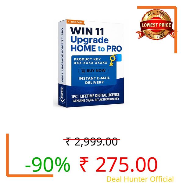 WIN 11 Upgrade Home to Pro, Lifetime Digital License, Genuine 32/64-Bit Activation Key, 1 PC (HOME to Pro)