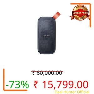 SanDisk 1TB Portable SSD, 800MB/s R, USB 3.2 Gen 2, Rugged SSD with Upto 2 Mtr Drop Protection, Type-C to Type-A Cable, PC & Mac Compatible, 3 Y Warranty