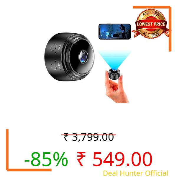 WiFi FS-12 Spy Camera Hidden for Home Outdoor High Focus Spy Magnet Mini Live Stream Night Vision Wireless1080P Audio Video Hidden Indoor Nanny Camera for Home Offices Security Devices Accessory BLACK