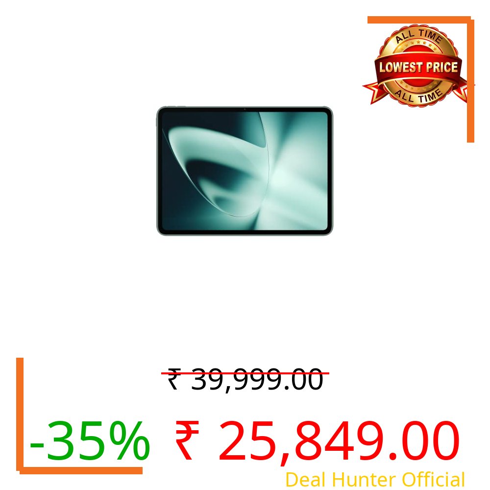 OnePlus Pad 29.49Cm LCD Display, 12Gb Ram,256Gb Storage, Mediatek Dimensity 9000, Android 13.1, 144Hz Refresh Rate, Dolby Vision Atmos, Wi-Fi with Cellular Data Sharing Tablet, Green