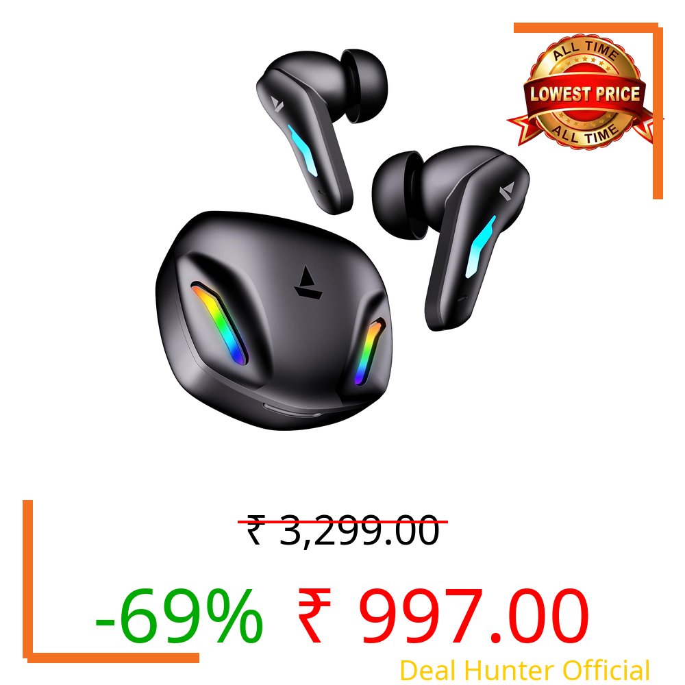 boAt Immortal 100 in Ear TWS Earbuds(Black Sabre)