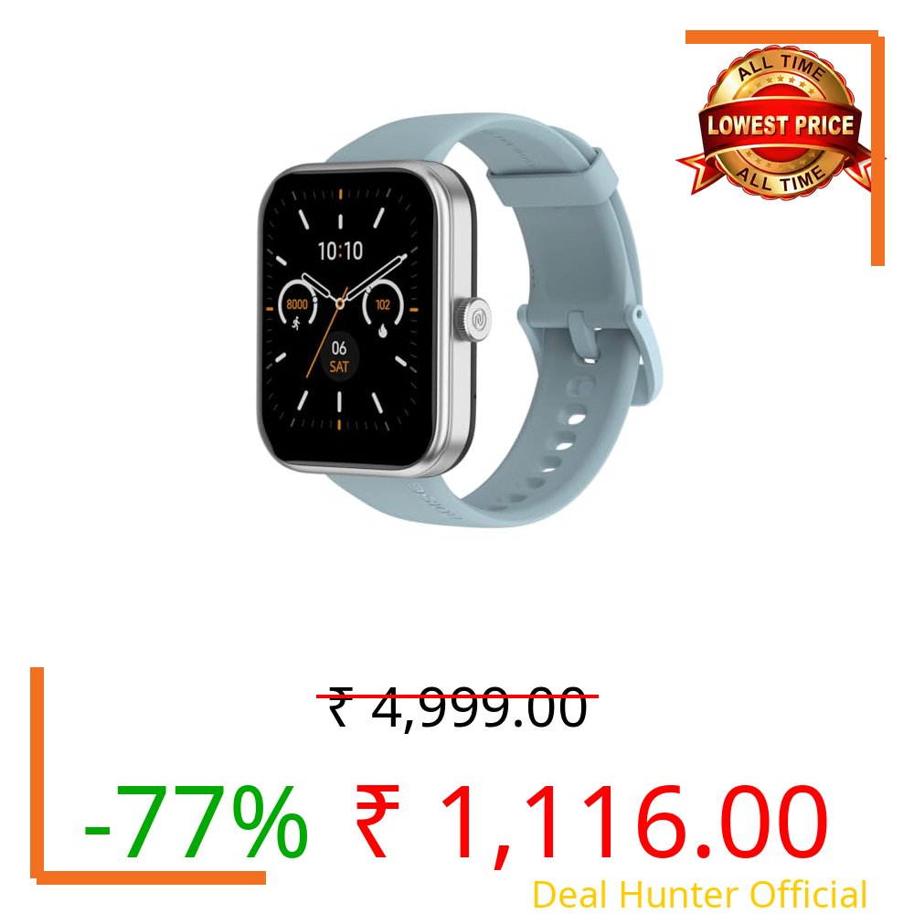Noise Pulse 2 Max 1.85" Display, Bluetooth Calling Smart Watch, 10 Days Battery, 550 NITS Brightness, Smart DND, 100 Sports Modes, Smartwatch for Men and Women (Space Blue)