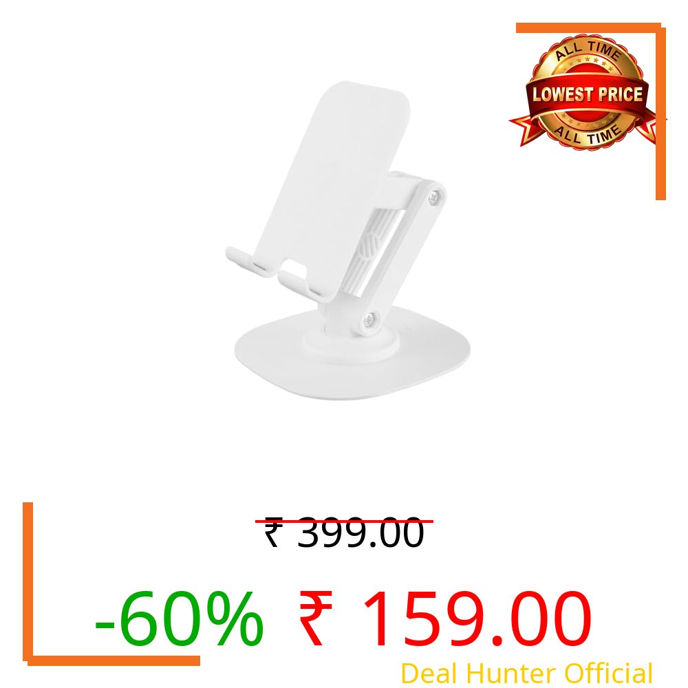 SIDRUM Adjustable Mobile Phone Stand with 360° Rotating Base, Foldable Multi-Angle Desktop Phone Holder, Height Adjustable Table Stand for All Smartphones