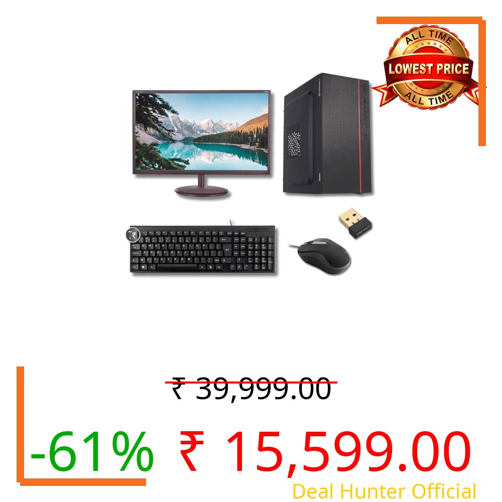 SARWATEK Desktop Computer Full Setup, Core i3,18.5 Inch LED Monitor, WiFi Adapter, Keyboard and Mouse, Mouse Pad and Cleaning Kit (i3-4th GEN, 8, GB, 256GB SSD)